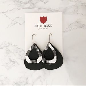Black Buffalo plaid earrings